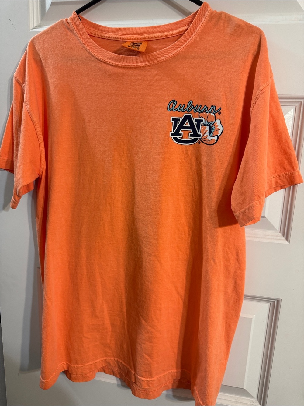 Comfort Colors Orange Auburn Logo Short Sleeve Tee